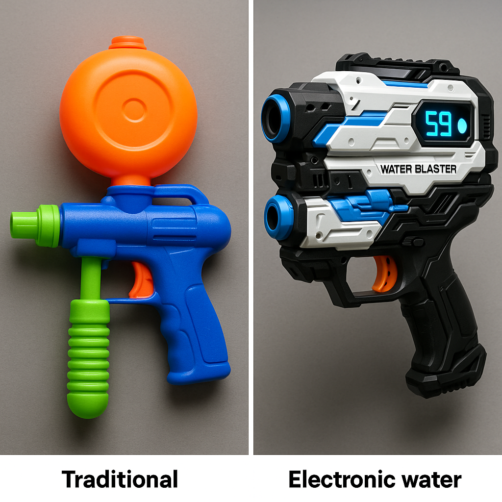 Side-by-side comparison of a traditional pump-acti